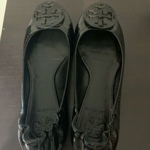 Tory Burch Black Reva Patent flats